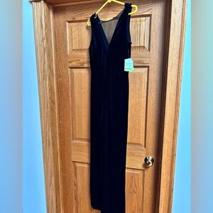 Just...Taylor Black Velvet Jumpsuit